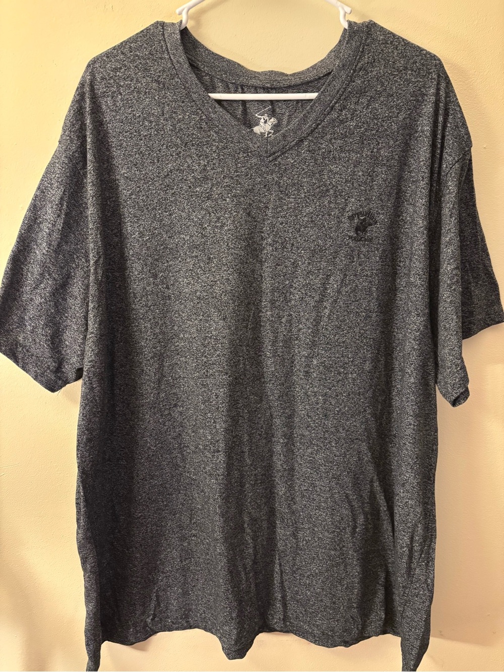 Beverly Hills Polo Club Men's V-Neck Short Sleeve Tee Dark Heather Gray Size 3x